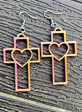 Load image into Gallery viewer, 3D Print Christian Cross Faith Earrings Made in America