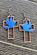 Load image into Gallery viewer, 3D Print Christian Cross Faith Earrings Made in America
