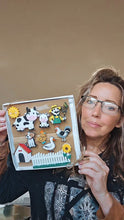 Load image into Gallery viewer, 3D Hobby Farmer Cow Farm Animal Magnet Gift Set Made in America