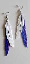 Load image into Gallery viewer, 3D Print Double Feather Boho Earrings Made in America