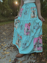 Load image into Gallery viewer, Baha Ranch Retro Pop Western Prairie Maxi Skirt