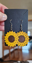Load image into Gallery viewer, 3D Print That70's Show Sunflower Boho Hippie Earrings Made in America