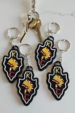 Load image into Gallery viewer, 3D Print Chiefs Arrowhead Kc 15 Mahomes Kansas City 87 Kelce Football Keychain Made in America