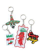 Load image into Gallery viewer, Choice of 3D print Keychains Mexico Cinco de Mayo Chili Sugar Skull Made in America