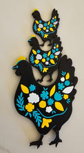 Load image into Gallery viewer, 3d Talavera Chicken Floral Hat Pin or Magnet Made in America