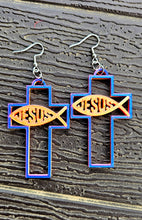 Load image into Gallery viewer, 3D Print Christian Cross Faith Earrings Made in America