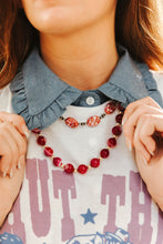 Load image into Gallery viewer, Rosewood Mosaic Beaded Chain Necklace