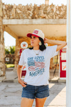 Load image into Gallery viewer, She Loves Jesus & America Graphic Tee