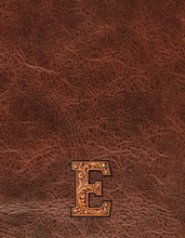 Load image into Gallery viewer, Monogrammed Initial Western Leather Look Saddle Longhorn Cowboy Cowgirl Kitchen Dish Towels Made in America