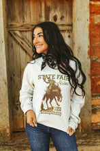 Load image into Gallery viewer, State Fair Rodeo Raw Hem V-Neck Crop Graphic Sweatshirt
