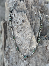 Load image into Gallery viewer, Sterling Silver Turquoise Flat Bead Necklace