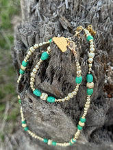 Load image into Gallery viewer, Turquoise And Gold Beaded Bracelet
