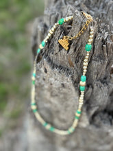 Load image into Gallery viewer, Turquoise And Gold Beaded Necklace