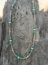 Load image into Gallery viewer, Turquoise And Gold Beaded Necklace
