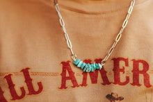 Load image into Gallery viewer, Turquoise Chips Paperclip Chain Necklace