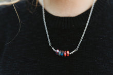 Load image into Gallery viewer, Turquoise Dahlia and Silver Beads Chain Necklace