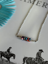 Load image into Gallery viewer, Turquoise Dahlia and Silver Beads Chain Necklace
