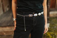 Load image into Gallery viewer, Turquoise Rectangle Concho Chain Belt