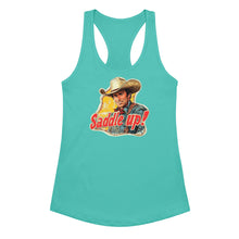 Load image into Gallery viewer, Saddle Up! Vintage Western Women’s Fitted Racerback Tank Top