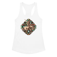 Load image into Gallery viewer, Aztec Cowboy Women’s Fitted Racerback Tank Top