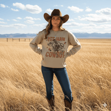 Load image into Gallery viewer, Yee-Haw Skeleton Cowboy Graphic Sweatshirt