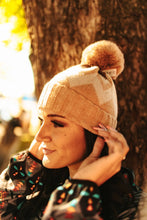 Load image into Gallery viewer, Zigzag Pattern Pompom Beanie