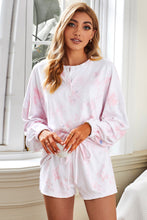 Load image into Gallery viewer, Quarter-Button Top and Drawstring Shorts Loungewear Set