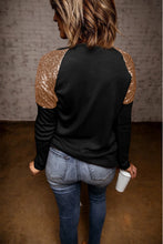 Load image into Gallery viewer, Contrast Sequin Animal Graphic Round Neck Top