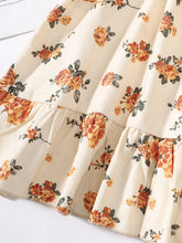 Load image into Gallery viewer, Girls Floral Tied Puff Sleeve Dress