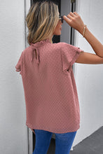 Load image into Gallery viewer, Polka Dot Smocked Flutter Sleeve Blouse