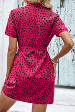 Load image into Gallery viewer, Dotted Short Sleeve Tie Belt Dress