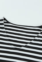 Load image into Gallery viewer, Striped Tie-Waist Frill Trim V-Neck Dress