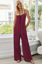 Load image into Gallery viewer, Scoop Neck Spaghetti Strap Pocket Jumpsuit