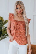Load image into Gallery viewer, Floral Smocked Square Neck Top