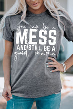 Load image into Gallery viewer, Letter Graphic Round Neck Cuffed T-Shirt