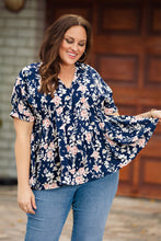 Load image into Gallery viewer, Floral V-Neck Tied Babydoll Blouse