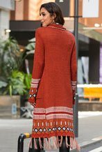 Load image into Gallery viewer, Bohemian Tassel Hem Open Front Duster Cardigan