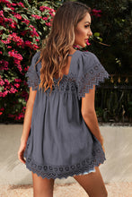 Load image into Gallery viewer, Spliced Lace Tie-Back Babydoll Top