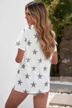 Load image into Gallery viewer, Star Print Round Neck Short Sleeve Top