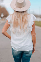 Load image into Gallery viewer, Swiss Dot Flutter Sleeve Babydoll Blouse