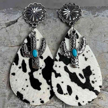 Load image into Gallery viewer, Turquoise Cactus Dangle Earrings