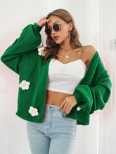 Load image into Gallery viewer, Floral Open Front Long Sleeve Cardigan