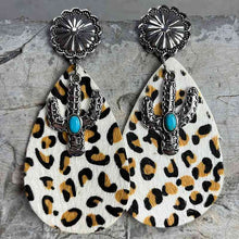 Load image into Gallery viewer, Turquoise Cactus Dangle Earrings