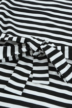 Load image into Gallery viewer, Striped Tie-Waist Frill Trim V-Neck Dress