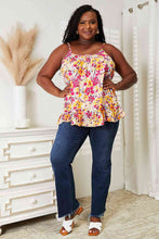 Load image into Gallery viewer, Double Take Floral Scoop Neck Ruffle Hem Cami
