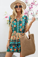 Load image into Gallery viewer, Floral Multicolored Tie-Neck Romper