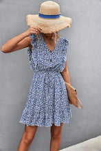 Load image into Gallery viewer, Ditsy Floral Ruffled V-Neck Dress