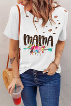 Load image into Gallery viewer, MAMA Graphic Distressed Round Neck Tee