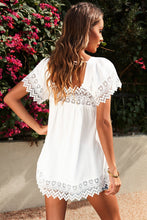 Load image into Gallery viewer, Spliced Lace Tie-Back Babydoll Top