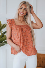 Load image into Gallery viewer, Floral Smocked Square Neck Top